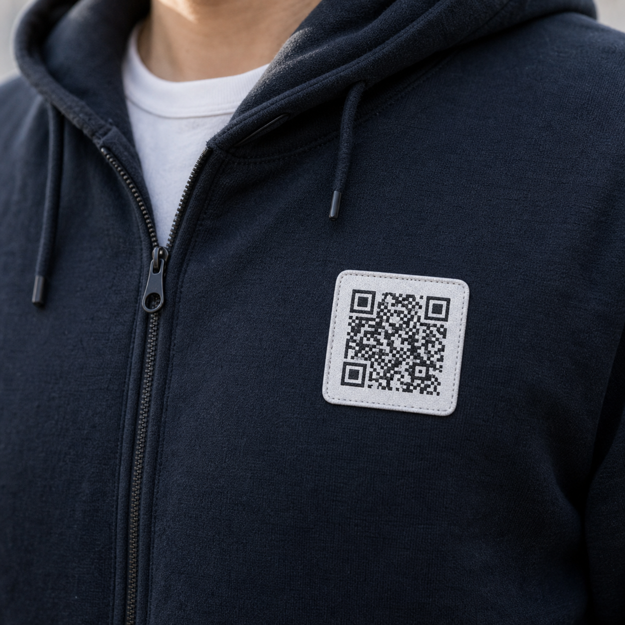Prenda con parche QR MyCode